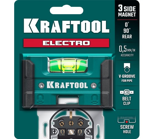 Уровень KRAFTOOL Electro 76 мм, магнитный уровень 34786