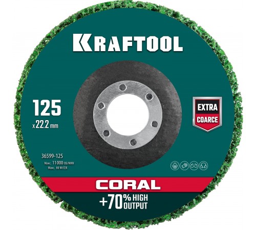 36599-125 Диск полимерно-шлифовальный KRAFTOOL CORAL синтетический, абразивный 125х22,2мм
