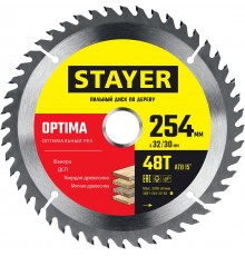 Диск пильный по дереву STAYER Optima 254x32/30 мм 3681-254-32-48_z01