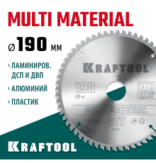 Диск пильный по алюминию KRAFTOOL Multi Material 190х30мм 60Т 36953-190-30