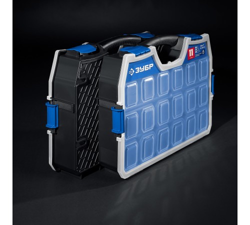 38042-11 Органайзер ЗУБР "АМУР-11" со съемными лотками, 462х365х92 мм