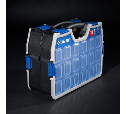 38042-11 Органайзер ЗУБР "АМУР-11" со съемными лотками, 462х365х92 мм