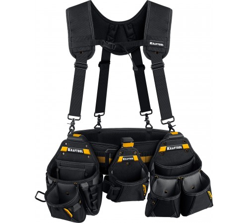 Пояс монтажника подтяжки и 3 сумки KRAFTOOL KBS-4 38760-5