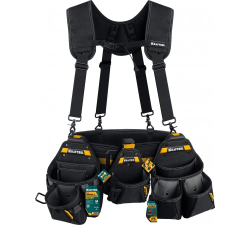 Пояс монтажника подтяжки и 3 сумки KRAFTOOL KBS-4 38760-5