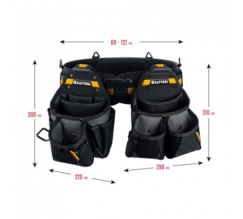 Пояс монтажника и 2 большие сумки KRAFTOOL KBS-3L 38761