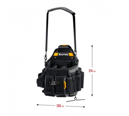 Сумка поясная KRAFTOOL КРВ-23 с быстр. креплением FastClip, 23 кармана и петли, 290х310 мм 38766