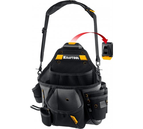 Сумка поясная KRAFTOOL КРВ-20, 320х310 мм, 20 карманов и петель, плечевой ремень 38767