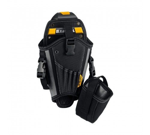 Кобура для шуруповерта KRAFTOOL КН-5 с доп. съемным карманом, 5 отделений для сверл и бит 38769