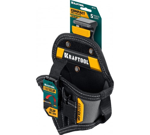 Кобура для компактного шуруповерта KRAFTOOL КН-5С, 5 карманов и петель 38770