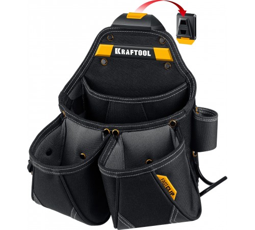 Сумка поясная KRAFTOOL КР-15, 15 карманов и петель, 350х320 мм 38771