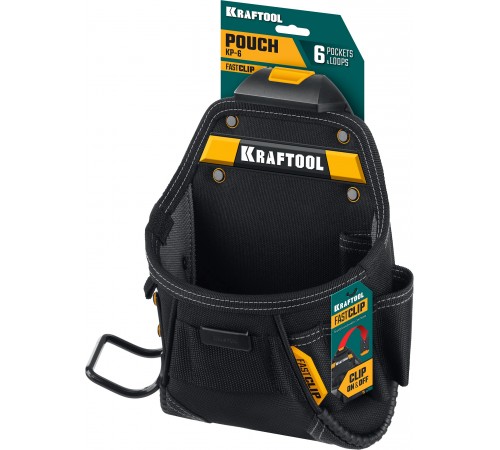 Сумка поясная KRAFTOOL КР-6, 6 карманов и петель, 240х250 мм 38775