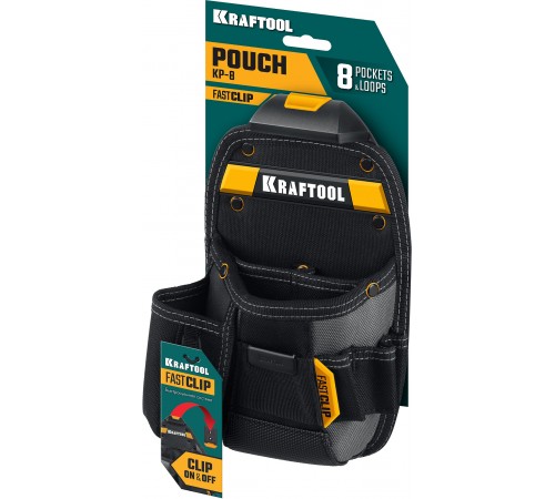 Сумка поясная KRAFTOOL КР-8, 8 карманов и петель, 170х260 мм 38776