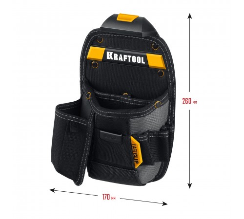 Сумка поясная KRAFTOOL КР-8, 8 карманов и петель, 170х260 мм 38776