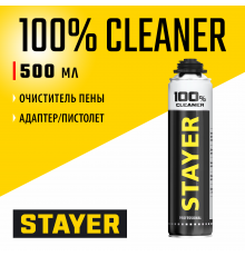 STAYER  100% Cleaner, 500 мл, очиститель монтажной пены, Professional (41139)