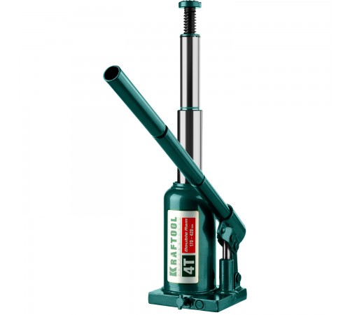 43463-4 Домкрат KRAFTOOL DOUBLE RAM 4 т двухштоковый бутылочный с увелич.подъемом 170-420мм KRAFT B