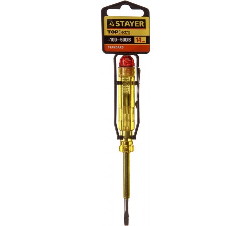 2571-14_z01 Пробник электрический STAYER STANDART TOPElectro 100-500В, 140мм