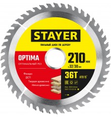 Пильный диск по дереву STAYER OPTIMA 210х32/30 мм 3681-210-32-36_z01