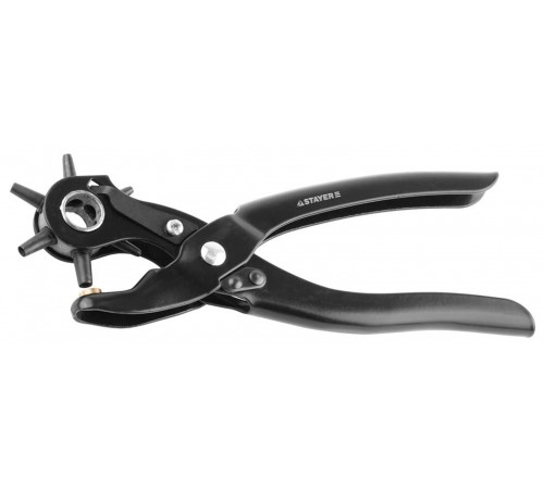 22940_z01 Дырокол STAYER STANDART револьверный для кожи, 6в1, 2-4,5мм