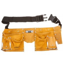 38510 Пояс STAYER MASTER для инструментов, кожаный, 10 карманов