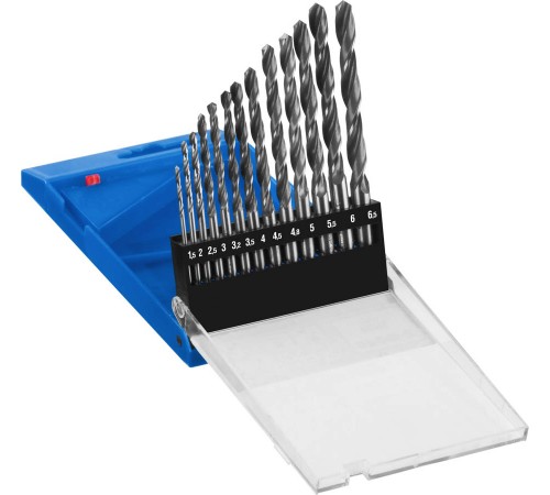 29621-H13 Набор сверл по металлу ЗУБР ПРОФ-В, 13 шт(1.5-6.5мм) сталь Р6М5, класс В