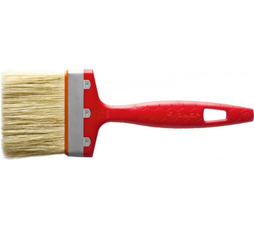 01015-075 Кисть плоская ЗУБР УНИВЕРСАЛ-СТАНДАРТ,  натуральная щетина, пластмассовая ручка, 3/75мм