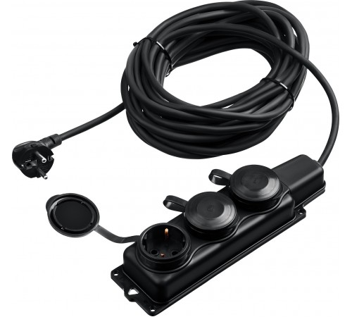 ЗУБР  КГ-325-Ш3, КГ, 3 x 2.5 мм2, IP44, 10 м, 3 гн., 4000 Вт, силовой удлинитель, Профессионал (55024-10)