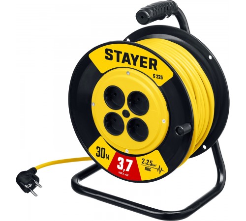 STAYER  S-225 ПВС 2х2.5 30м 3750Вт,  Силовой удлинитель на катушке (55070-30)