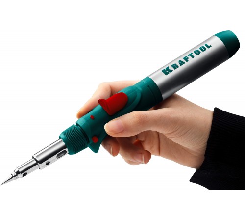 Паяльник газовый KRAFTOOL SolderGas, горелка, фен, пьезоподжиг, набор 10 в 1, 1300гр 55503-Н10