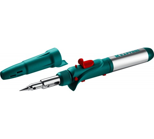 Паяльник газовый KRAFTOOL SolderGas, горелка, фен, пьезоподжиг, набор 10 в 1, 1300гр 55503-Н10