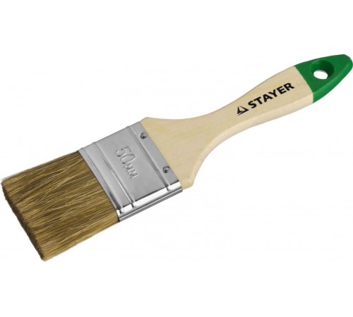 01031-50 Кисть плоская STAYER LASUR-STANDART, смешанная щетина, деревянная ручка, 50 мм