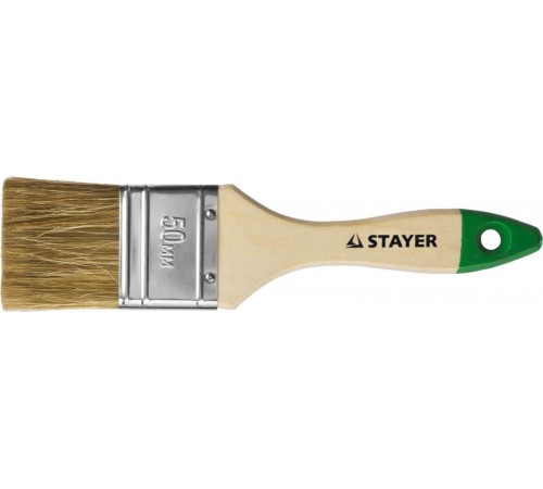 01031-50 Кисть плоская STAYER LASUR-STANDART, смешанная щетина, деревянная ручка, 50 мм