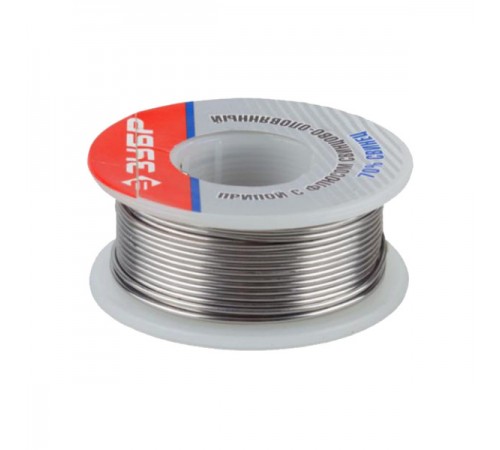 55422-100 Припой ЗУБР оловянно-свинцовый, 30% Sn / 70% Pb. 100 гр