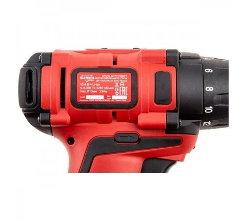 Дрель аккумуляторная Elitech ДА 10.8ЛК2 (1.5 Ач)