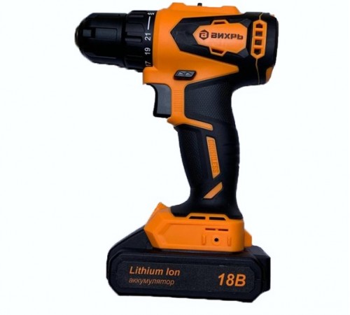 Дрель-шуруповерт аккумуляторная Вихрь ДА-18Л-2К (2,0 Ач)