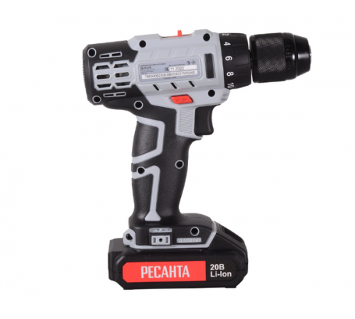 Дрель-шуруповерт аккумуляторная Ресанта ДА-20-2ЛК (2,0 А/ч) 75/14/11