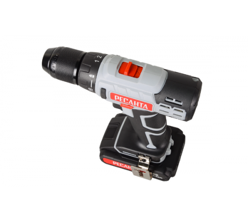 Дрель-шуруповерт аккумуляторная Ресанта ДА-20-2ЛК (2,0 А/ч) 75/14/11