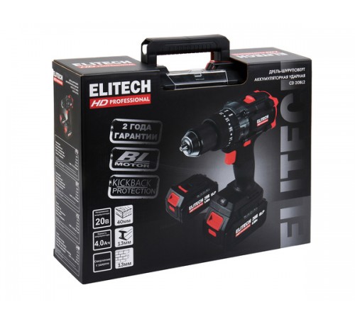 Дрель аккумуляторная ELITECH CD 20BL2 E2201.042.02