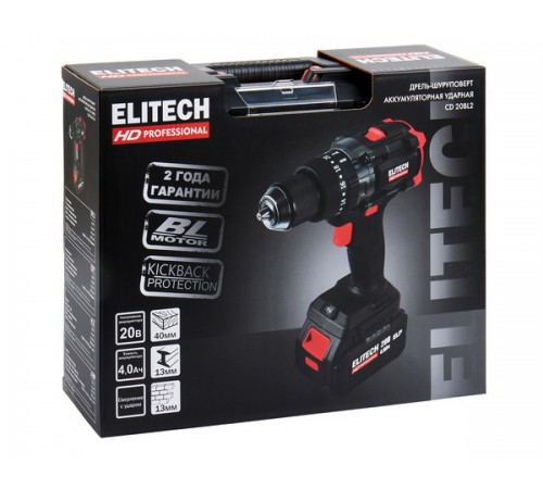 Дрель аккумуляторная ELITECH CD 20BL2 E2201.042.01
