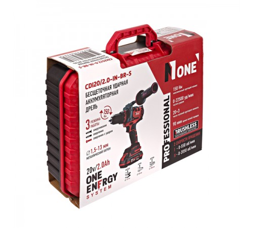 Дрель акк.ударная бесщ. NUMBER ONE CDI 20/2.0- IN-BR-S