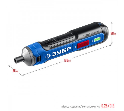 Отвертка аккумуляторная ЗУБР Профессионал ZUBR GO 4 Vmax, кейс, 33 биты  PSD-4S