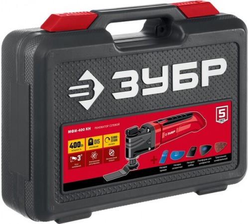 МФИ-400 КН Реноватор ЗУБР OIS 400Вт, набор насадок, кейс
