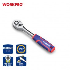 WP271007 Ключ трещеточный WORKPRO 2К 1/4" 45Т