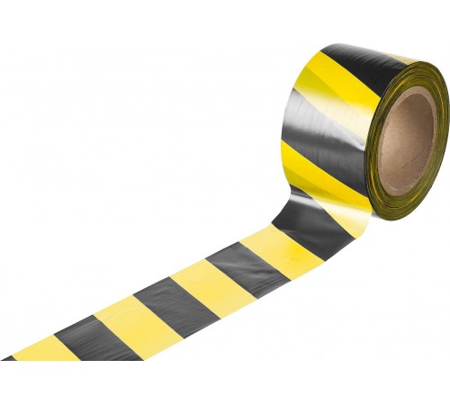 12242-75-200 Сигнальная лента ЗУБР МАСТЕР, черно-желтый цвет, 75мм х 200м