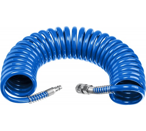 6472-10 Шланг спиральный воздушный ЗУБР Профессионал с фитингами рапид 10м,8*12мм,15бар