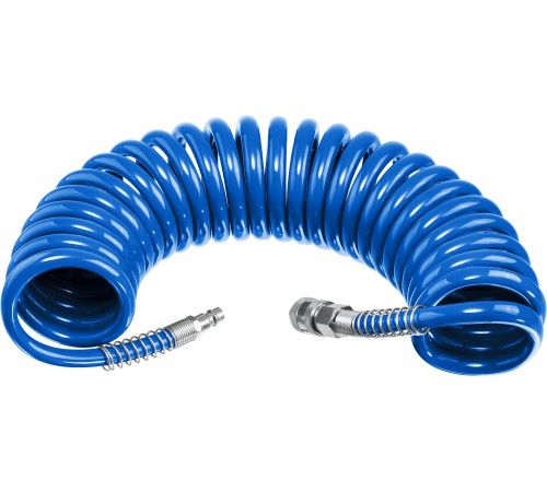 6473-05 Шланг спиральный воздушный ЗУБР Профессионал с фитингами рапид 5м,6*8мм, 15бар