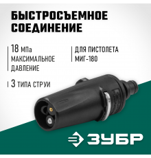 70405-180 Насадка ЗУБР для пистолета МИГ-180,регулируемая,3режима