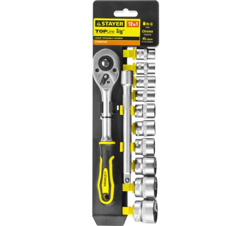 STAYER  RSS 12M, 12 предм., (3/8"), набор торцовых головок (27752-H12)