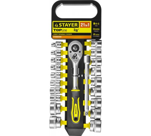 STAYER  RSS 21M, 21 предм., (3/8"), набор торцовых головок (27752-H21)