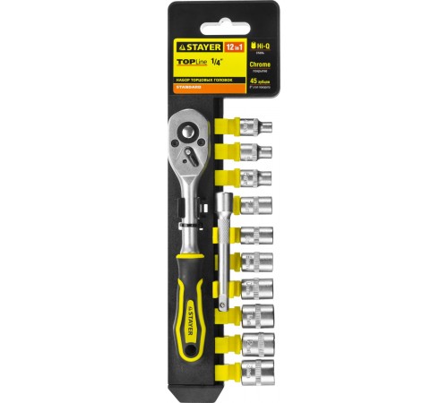 STAYER  RSS 12S, 12 предм., (1/4"), набор торцовых головок и бит-головок (27754-H12)