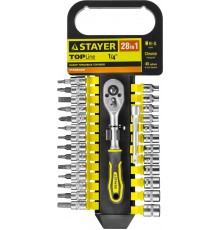 STAYER  RSS 28S, 28 предм., (1/4"), набор торцовых головок и бит-головок (27754-H28)